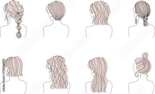 女性のいろいろな髪型ヘアアレンジ