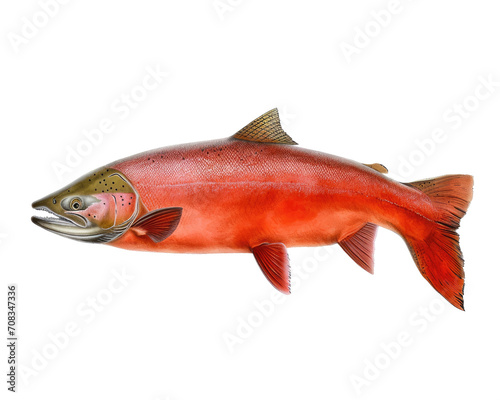 Salmon fish isolated on transparent background, png element for food.