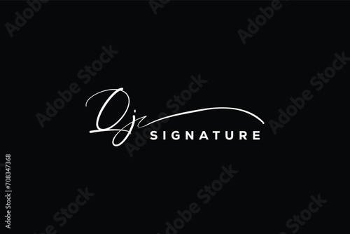 QJ initials Handwriting signature logo. QJ Hand drawn Calligraphy lettering Vector. QJ letter real estate, beauty, photography letter logo design. photo