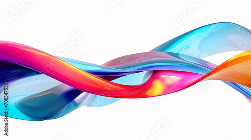 colorful abstract twisted shaped in motion. Computer generated geometric digital art. 3d rendering