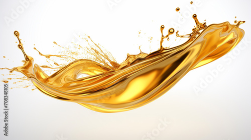 a splashes of gold. 3d illustration 3d render isolated on white background