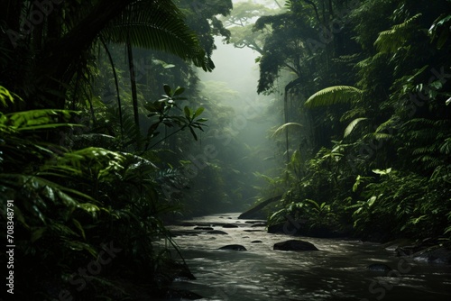 Wallpaper Mural Illustration of a lush green jungle Torontodigital.ca