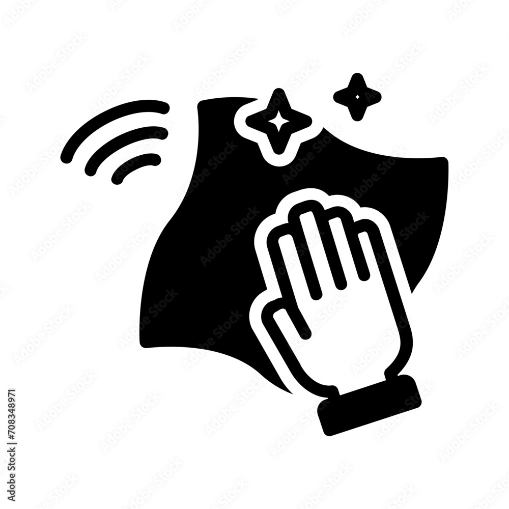 Obraz premium Vector solid black icon for Wipe