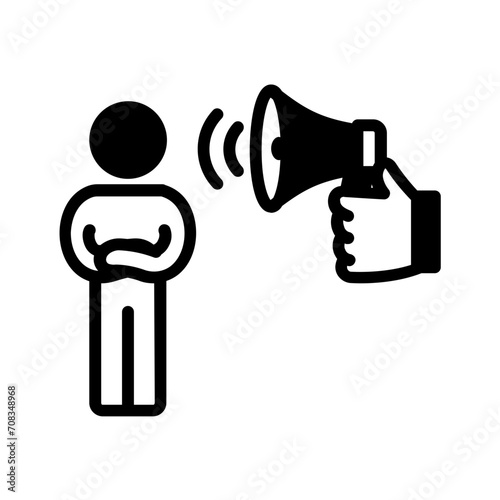 Vector solid black icon for Ignore