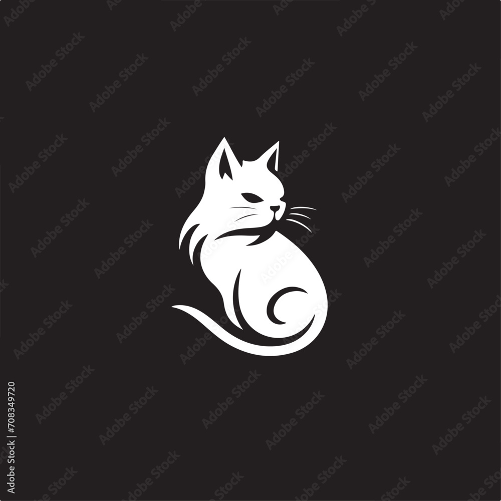 cute cat character vector icon on isolated background generative ai