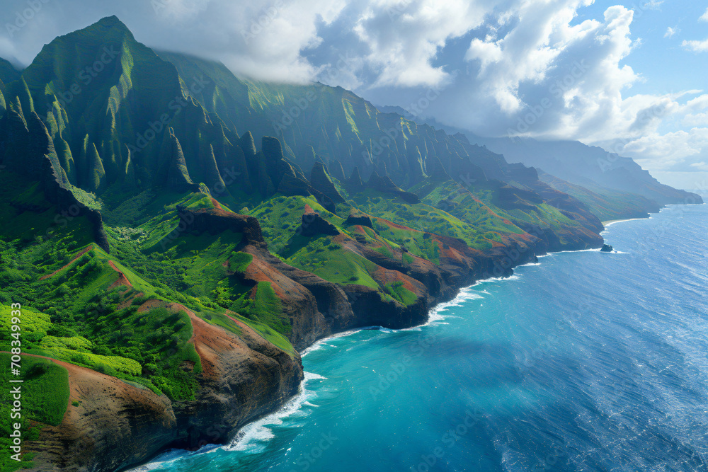 Landscape of Na Pali Coast Kauai Hawaii