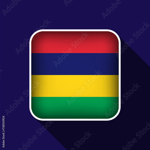 Flat Mauritius Flag Background Vector Illustration