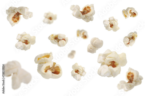 Flying popcorn on transparent background png