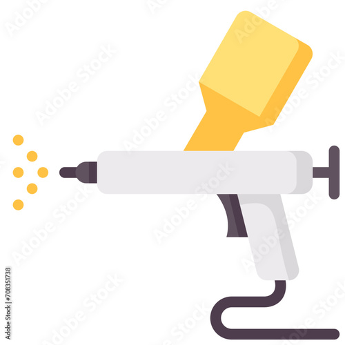 spray gun flat vector icon