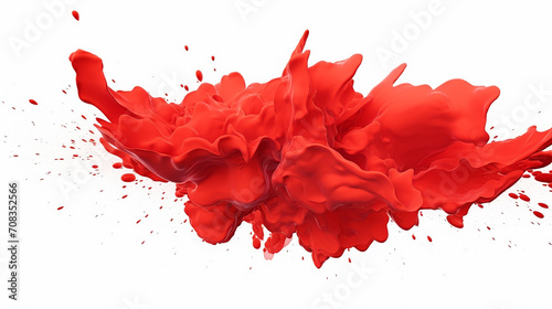 white background with isolated bursts of red paint