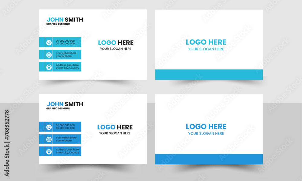 Simple Business card, Vector illustration. Creative And Clean Business Card Design Template, Visiting Card.