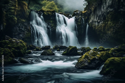 A beautiful waterfall illustration