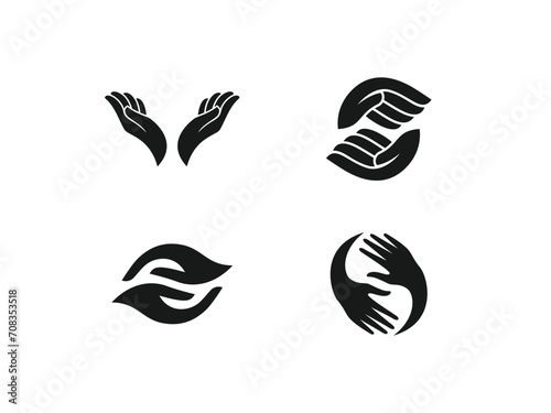 set of hand logo vector illustration. hand care vector icon