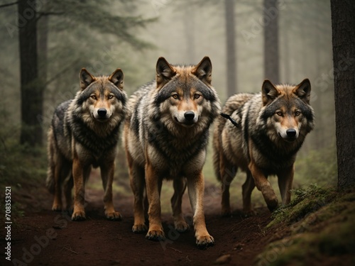 Captivating Wolf Pack Flourishing in Natural Habitat © Ishara
