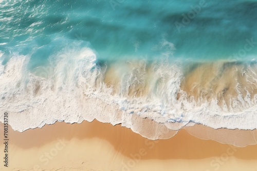 Top and aerial view of a beach captured from a drone