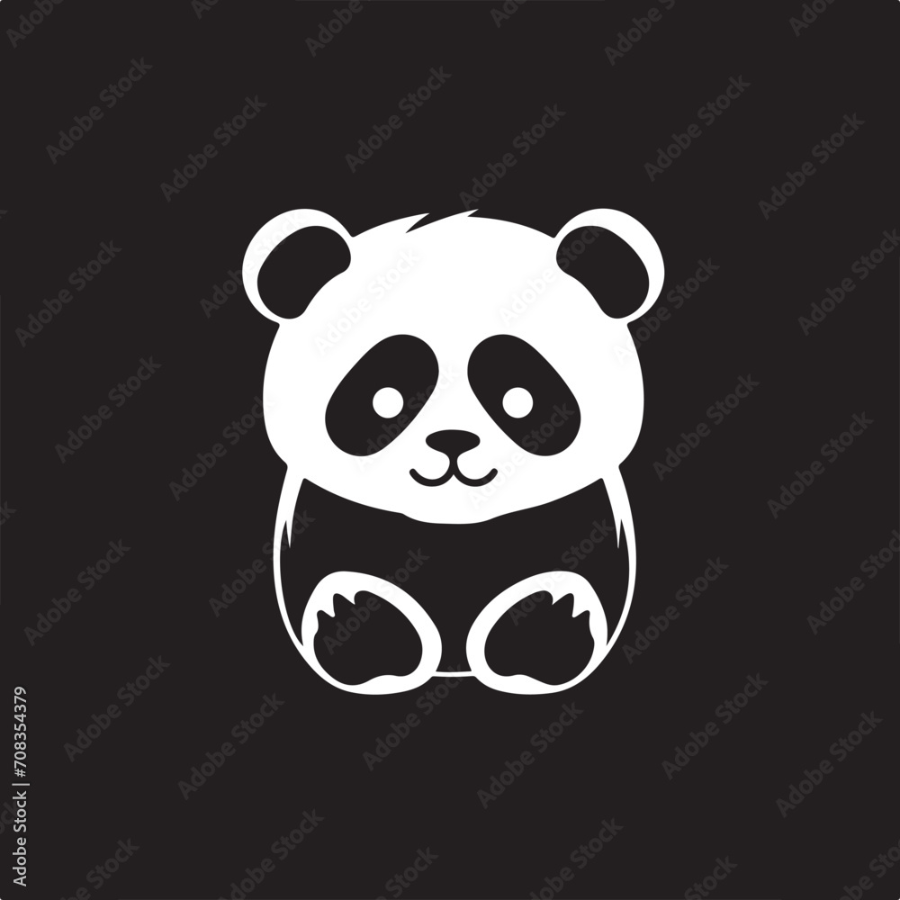 flat design panda icon vector illustration generative ai flat design panda icon vector illustration generative ai