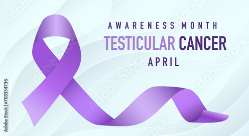 Testicular Cancer awareness month in April. Orchid color of the ribbon Cancer Awareness Products.