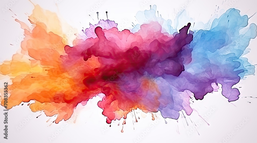 abstract colorful watercolor background, Colorful smoke watercolor against a white background, perfect for vibrant and artistic designs. posters, covers, and artistic projects.splash watercolor - obrazy, fototapety, plakaty 