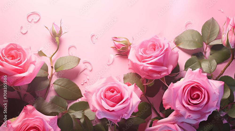 Beautiful pink rose bouquet flowers background, symbol of Valentine's Day, wedding, love Beautiful pink rose bouquet flowers background, symbol of Valentine's Day, wedding, love