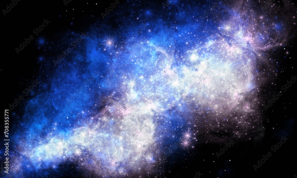 Blue and White Space Galaxy Nebula Background Wallpaper
