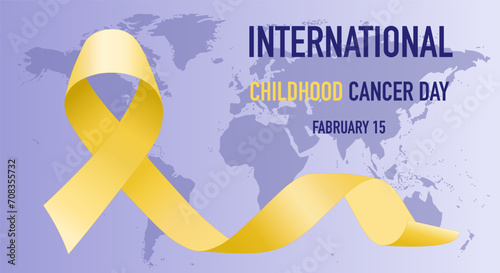 Vector illustration on the theme of International childhood cancer day, ICCD, which is celebrated annually on February 15 around the world. photo