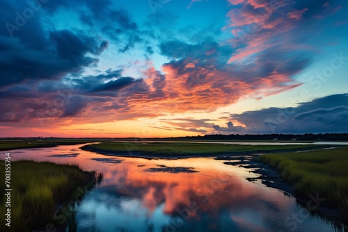 River flowing through a swamp