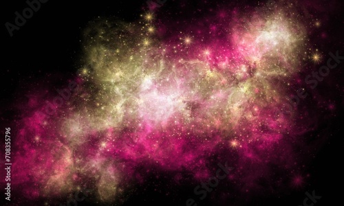 Yellow and Pink Space Galaxy Nebula Background Wallpaper