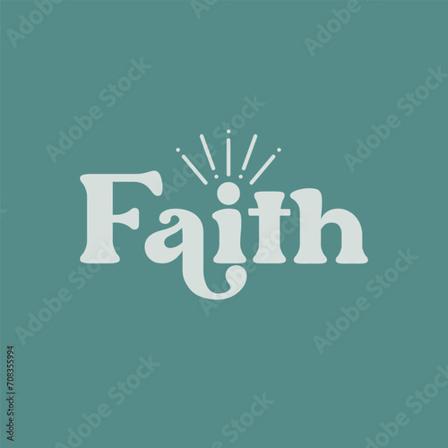 Christian words Faith, vector illustration