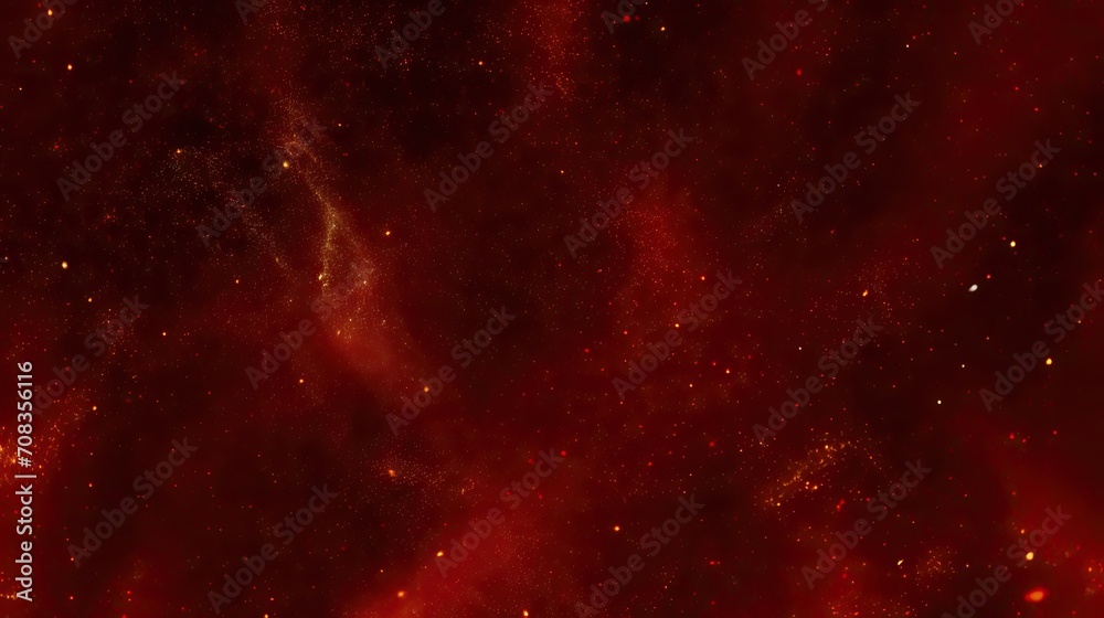 A red nebula with stars and dust,  depicts a vibrant cosmic scene, perfect for sci-fi themes, space exploration, and astronomy-related designs in need of a captivating celestial backdrop.