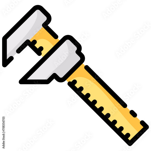 micrometer filled outline vector icon