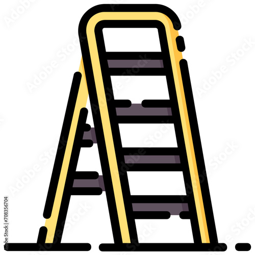 ladder filled outline vector icon