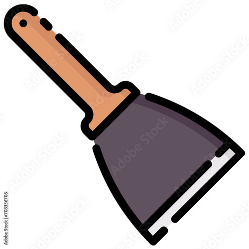 putty knife filled outline vector icon