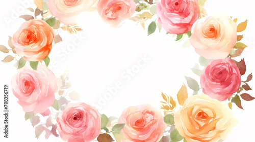 Empty floral frame with copy space for greeting card or invitation design © jiejie