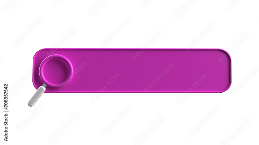 Button search box 3d render Button search box 3d render