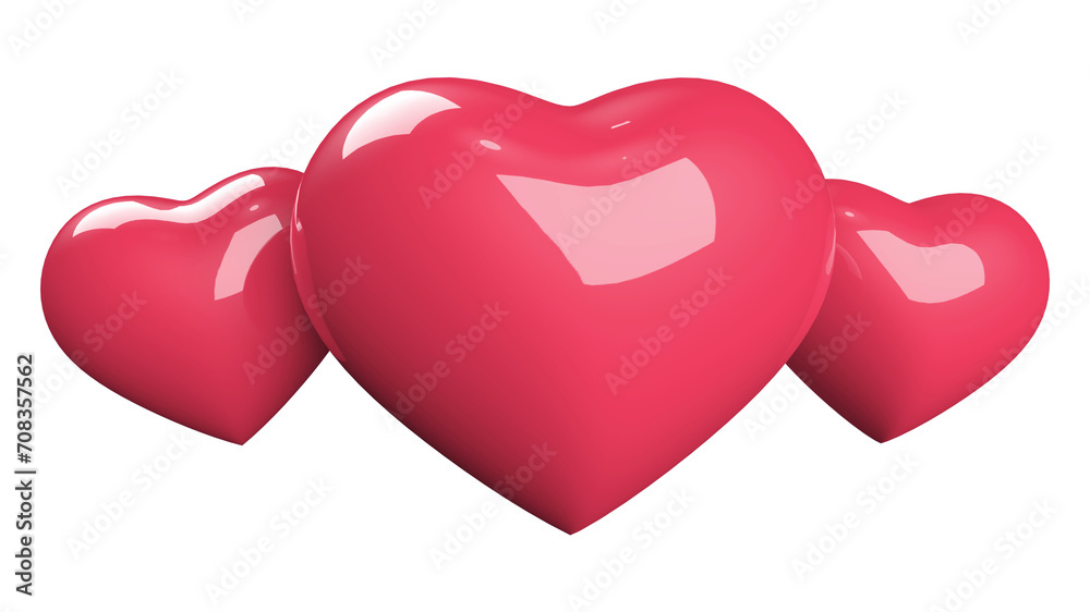 Valentine with 3d heart or 3d love