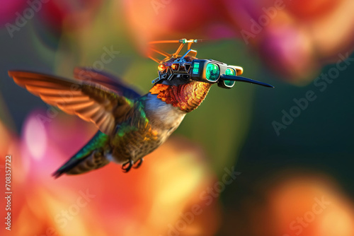 a Hummingbird wearing glasses
