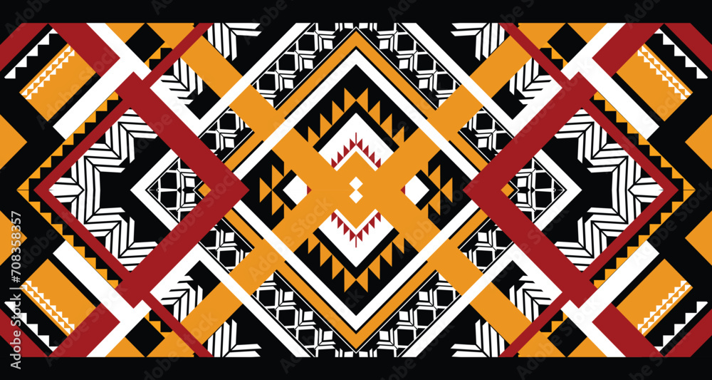 Geometric Ethnic Patterns. American, African,Western, Aztec, motif Navajo, and bohemian pattern styles. designed for background,wallpaper,print, carpet,wrapping,tile,salong, batik.vector illustration