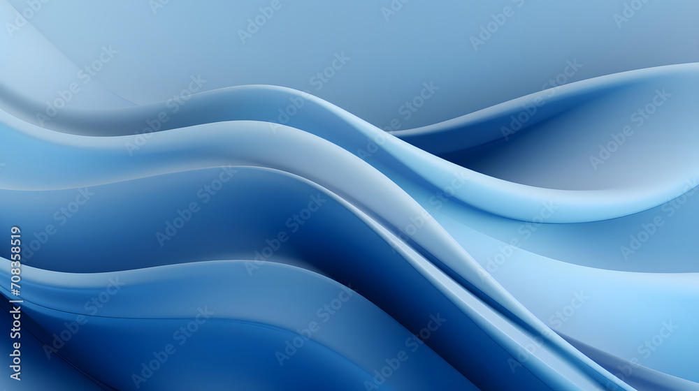 Fototapeta premium A seamless abstract blue texture background featuring elegant swirling curves in a wave pattern, set against a bright blue material background.