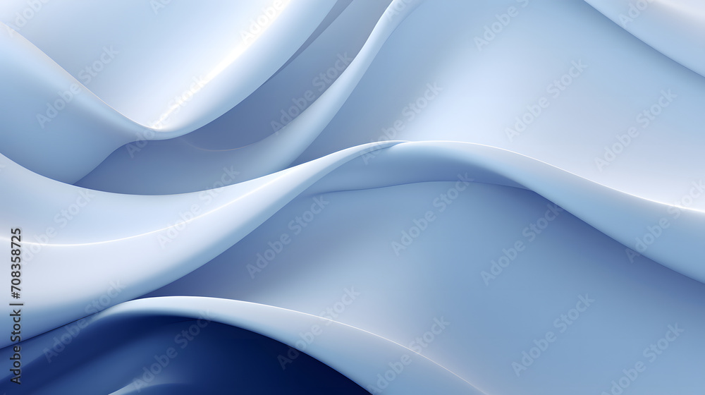 Fototapeta premium A seamless abstract blue texture background featuring elegant swirling curves in a wave pattern, set against a bright blue material background.