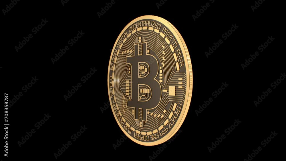 Bitcoin Cryptocurrency Shiny Gold Coin Rotates On Black Background - 4K Seamless VJ Loop Motion Background Animation Bitcoin Cryptocurrency Shiny Gold Coin Rotates On Black Background - 4K Seamless VJ Loop Motion Background Animation
