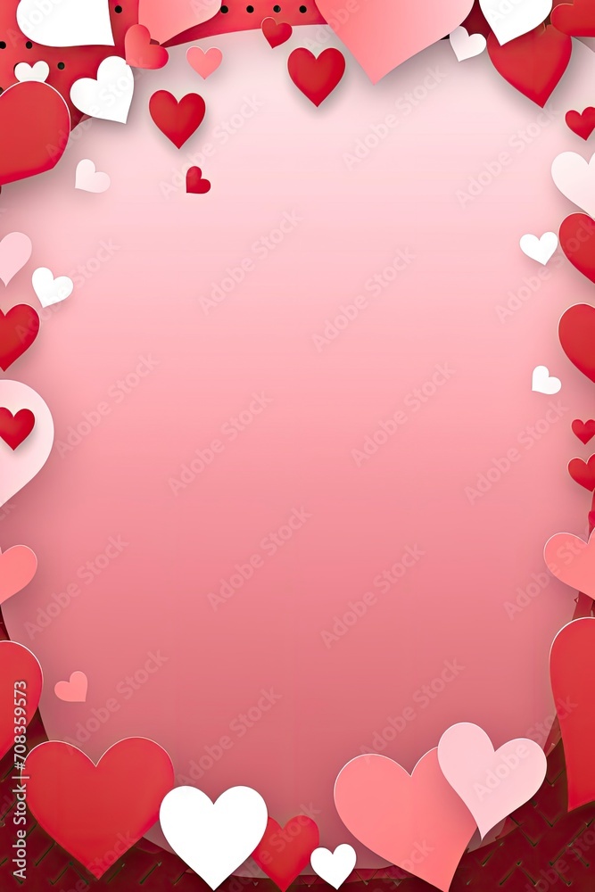 Valentine Delight Sparkling Hearts Background, Watercolor illustration heart backgr
ound, generative AI