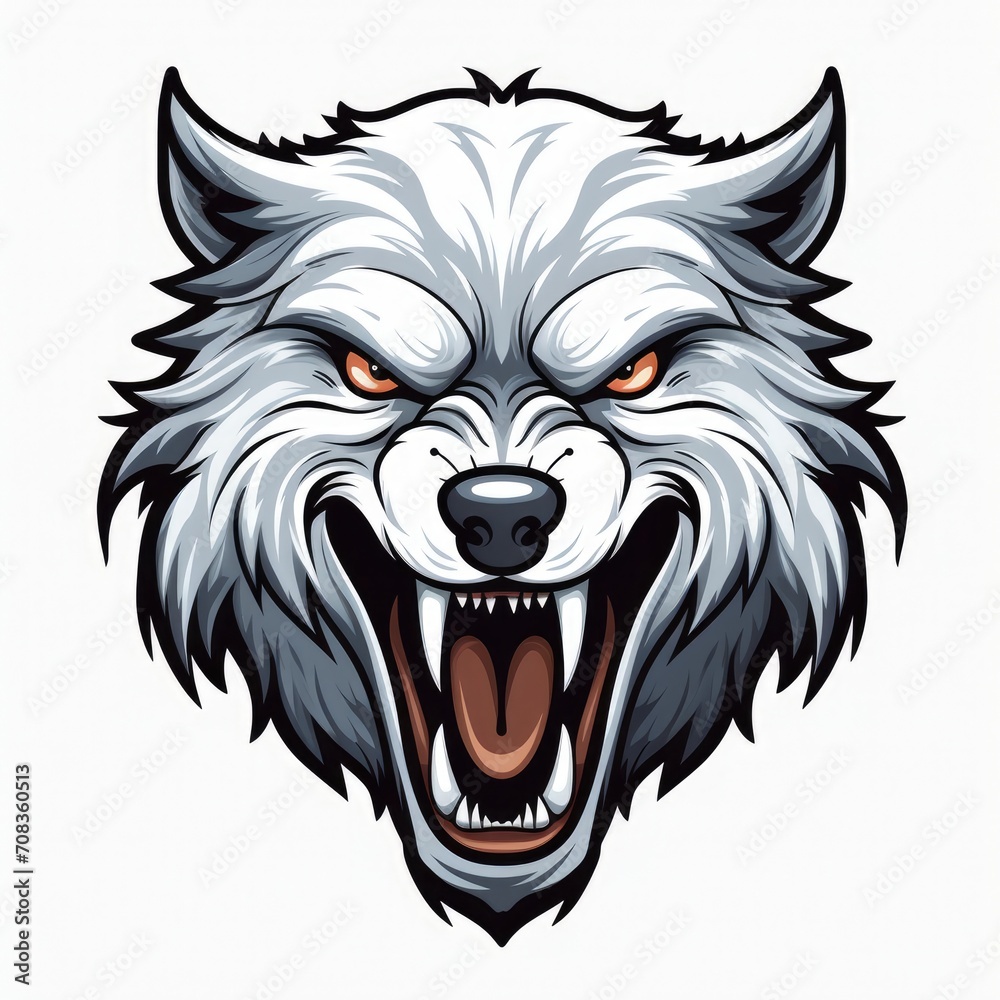 roaring wolf head mascot