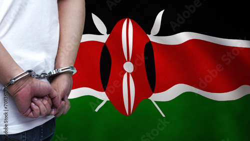 Obraz na plátně A man getting under arrest in Kenya