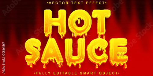 Cartoon Dripping Hot Sauce Vector Fully Editable Smart Object Text Effect