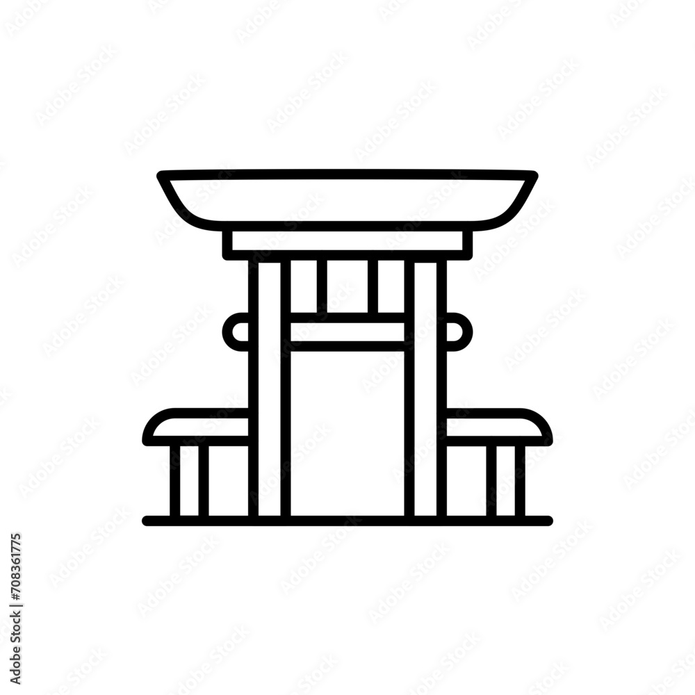 Temple gate outline icons, minimalist vector illustration ,simple transparent graphic element .Isolated on white background Temple gate outline icons, minimalist vector illustration ,simple transparent graphic element .Isolated on white background