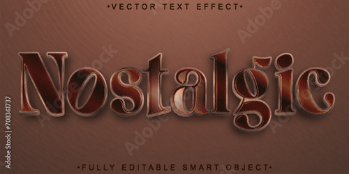 Classic Brown Nostalgic Vector Fully Editable Smart Object Text Effect