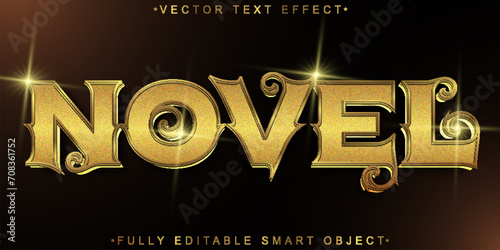 Golden Novel Vector Fully Editable Smart Object Text Effect