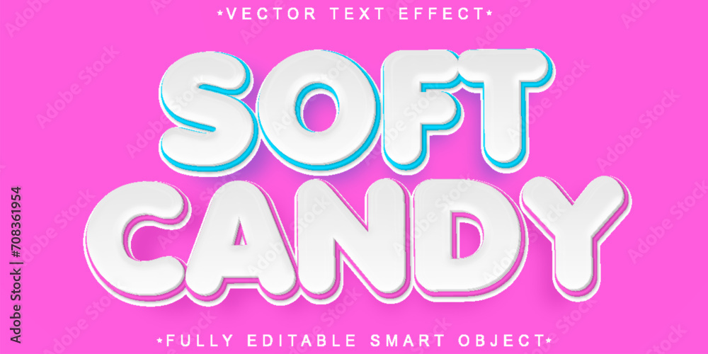 Soft Candy Cute Vector Fully Editable Smart Object Text Effect