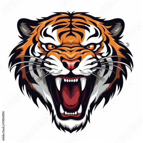 roaring tiger head mascot photo
