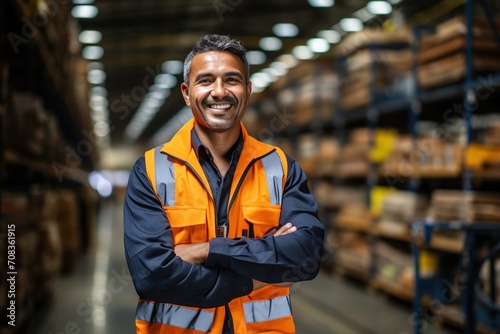Portrait of a smiling warehouse worker